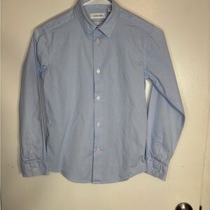Calvin Klein Boys Slim Fit Stretch Dress Shirt Light Blue Size 12